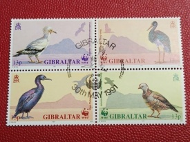 Gibraltar 1991 - pasari , serie stampilata