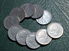 Italia 1967-82 - 50 lire, circulate (10 bucati)