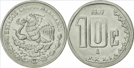 Mexic 1997 - 10 centavos, circulata