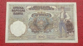 Muntenegru 1941 - 100 denari, circulata - supr. ocupatie italiana - Img 2