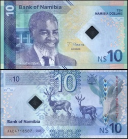 Namibia 2025 - 10 dollars, necirculata - hibrid