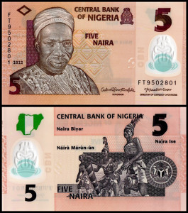 Nigeria 2022 - 5 naira, necirculata - polimer