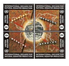 ONU New York 1994 - Deceniul pt Reducerea Dezastrelor Naturale, bloc neuzat