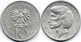Polonia 1975 - 10 zloty, circulata