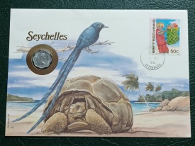 Seychelles 1975 - FDC cu moneda 5 cents, necirculata