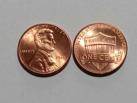 SUA 2017P - 1 cent, circulata