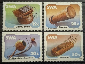 SWA (Namibia) 1985 - instrumente muzicale Traditionale, serie neuzata