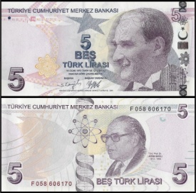 Turcia 2022 - 5 lira, necirculata