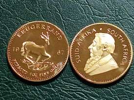 Africa de Sud 1967 - 1 rand, medal comemorativ aurit (2017)