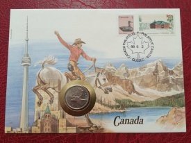 Canada 1987 - FDC cu moneda 25 cents, necirculata