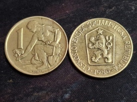 Cehoslovacia 1989 - 1 koruna, circulata