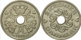Danemarca 1992 - 2 krone, circulata