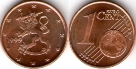 Finlanda 1999 - 1 eurocent, necirculata