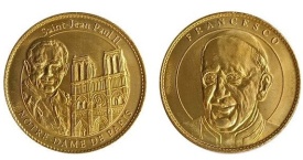 Franta 2025 - medal aurit, Ioan Paul al II-lea și Catedrala Notre-Dame