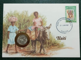 Haiti 1975 - FDC cu moneda 10 centimes, necirculata - FAO