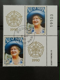 Isle of Man 1990 - regina mama, bloc stampilat