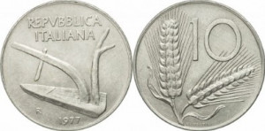 Italia 1967 - 10 lire, circulata