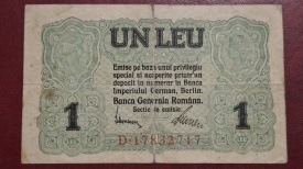 Romania 1917 - 1 leu, circulata - Ocupatie Germana