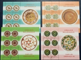 Romania 2007 - Ceramica romaneasca II. - farfurii taranesti, 4 blocuri stampilate
