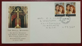 Anglia 1986 - Printul Andrew si Sarah Ferguson, FDC
