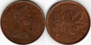 Canada 1980 - 1 cent, circulata