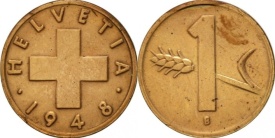 Elvetia 1948 - 1 rappen, circulata