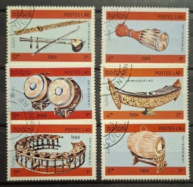 Laos 1984 - instrumente muzicale, serie stampilata