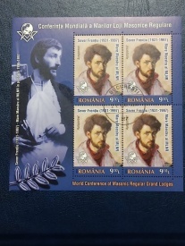 Romania 2014 - Conf. Mond. a Marilor Loji Masonice Regulare, blocuri stampilate