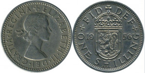 Scotia 1956 - 1 shilling, circulata