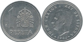 Spania 1986 - 1 peseta, circulata