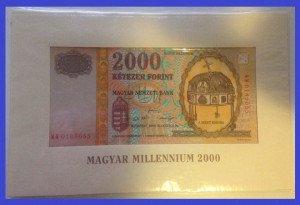 Ungaria 2000 - 2000 forint UNC, bancnota milenara comemorativa - Img 2