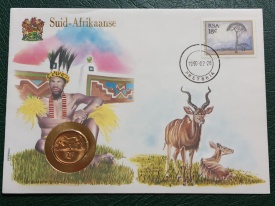 Africa de Sud 1989 - FDC cu moneda 2 cents, necirculata