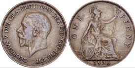 Anglia 1936 - 1 penny, circulata