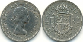 Anglia 1961 - ½ crown, circulata