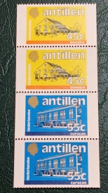 Antilele Olandeze 1983 - cladiri, neuzata - valori cu laterale nedantelate