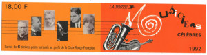Franta 1992 - compozitori, serie neuzata in carnet filatelic - Img 2