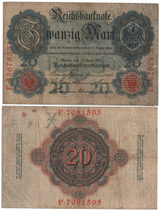 Germania 1914 - 20 mark, circulata