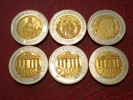Germania 1990-2010 - 6 medali comemorative, bimetal