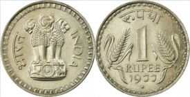 India 1977 - 1 rupee, circulata - Semnul monetariei „♦” - Bombay