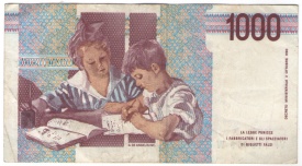 Italia 1990 - 1000 lire, circulata - Img 2