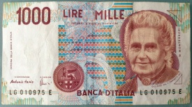 Italia 1990 - 1000 lire, circulata
