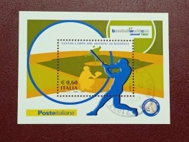 Italia 2009 - Baseball World Cup, colita stampilata