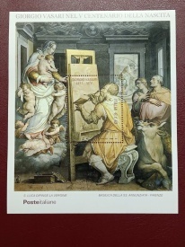 Italia 2011 - pictorul Giorgio Vasari, colita stampilata
