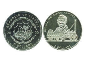 Liberia 2000 - 5 dollars, medal proof in capsula