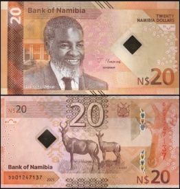 Namibia 2025 - 20 dollars, necirculata - hibrid