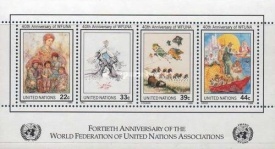 ONU New York 1986 - picturi, bloc neuzat