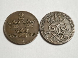 Suedia 1931 - 2 ore, circulata