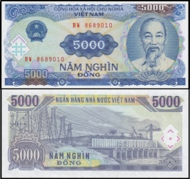 Vietnam 1991 - 5000 dong, necirculata