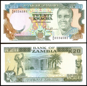 Zambia 1989 - 20 kwacha, necirculata