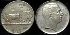 Albania 1927 - 5 franga ari, replica aniversara